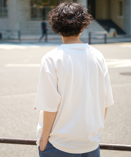 CIAOPANIC TYPY（チャオパニックティピー）の「USAコットンカレッジクラッシュプリントTee（Tシャツ/カットソー・メンズ・ネイビー/オレンジ/オフホワイト・M/S/XL/L）」の8枚目の写真