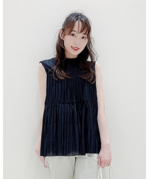 DRESKIP（ドレスキップ）の「◆クリンクルプリーツティアードブラウス（シャツ/ブラウス・レディース・ブラック/アイボリー/パープル・02/01/03）」の6枚目の写真