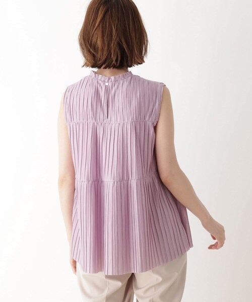DRESKIP（ドレスキップ）の「◆クリンクルプリーツティアードブラウス（シャツ/ブラウス・レディース・ブラック/アイボリー/パープル・02/01/03）」の10枚目の写真