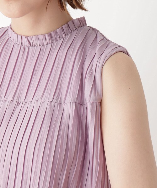 DRESKIP（ドレスキップ）の「◆クリンクルプリーツティアードブラウス（シャツ/ブラウス・レディース・ブラック/アイボリー/パープル・02/01/03）」の12枚目の写真