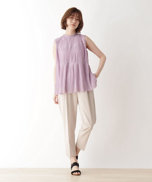 DRESKIP（ドレスキップ）の「◆クリンクルプリーツティアードブラウス（シャツ/ブラウス・レディース・ブラック/アイボリー/パープル・02/01/03）」の16枚目の写真