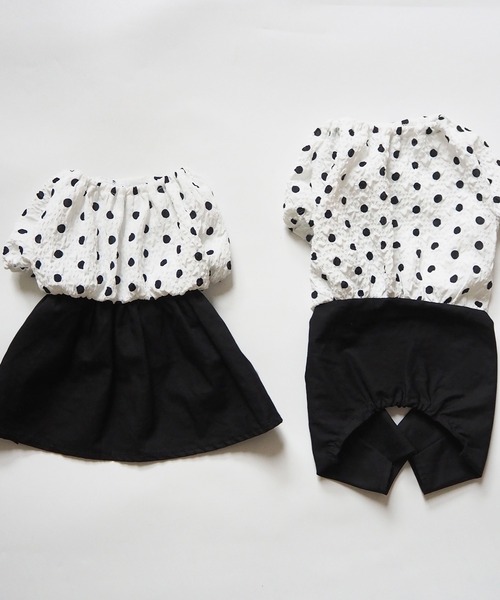 Toyome(トヨミー)の「【飼い主と犬服のペアルックセット】ドット柄ブラウス×スカート ワンピース(ペットウェア・レディース・ミント/ブラック/ベージュ・M/XXS/L/S/SS)」の12枚目の写真