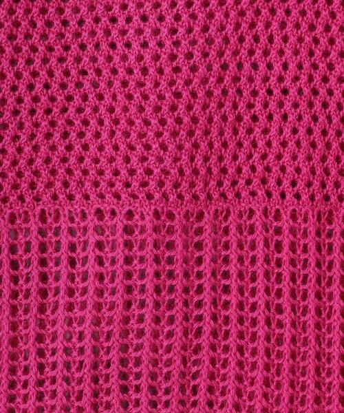 UNITED ARROWS（ユナイテッドアローズ）の「UWSC C/LI メッシュ フレンチスリーブ ニット◆（ニット/セーター・レディース・ダークブラウン/オフホワイト/ピンク・FREE）」の13枚目の写真