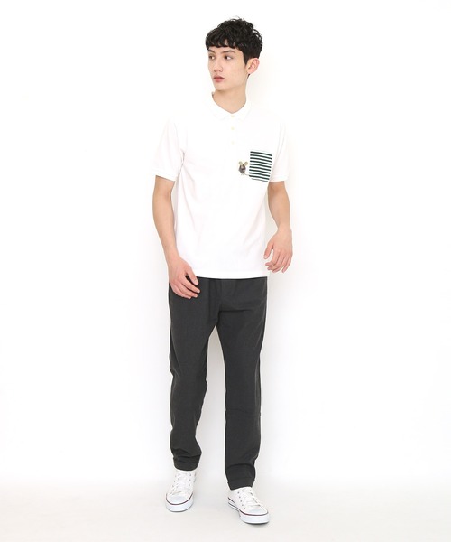 Design Tshirts Store graniph（デザイン　ティーシャツ　ストア　グラニフ）の「スマイリーフレデリックエンブロイダリー (レオレオニ) ｜コラボ刺繍ポロシャツ（ポロシャツ・メンズ・オフホワイト・MEDIUM/SMALL/LARGE/X-SMALL）」の10枚目の写真