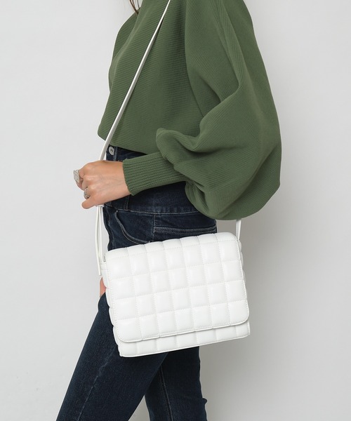 SPIRALGIRL（スパイラルガール）の「キルティングパターンショルダーバック（ショルダーバッグ・レディース・ブラック/オフホワイト・FREE）」の3枚目の写真