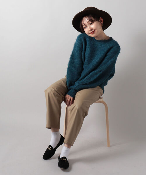 fredy emue（フレディエミュ）の「フェイクレザーイージーパンツ（その他パンツ・レディース・キャメル/ブラック・38）」の4枚目の写真