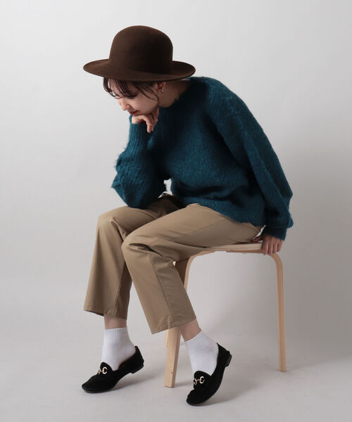 fredy emue（フレディエミュ）の「フェイクレザーイージーパンツ（その他パンツ・レディース・キャメル/ブラック・38）」の5枚目の写真