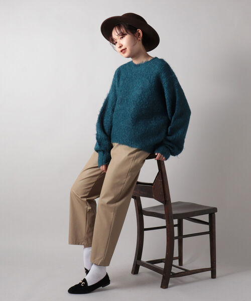 fredy emue（フレディエミュ）の「フェイクレザーイージーパンツ（その他パンツ・レディース・キャメル/ブラック・38）」の6枚目の写真