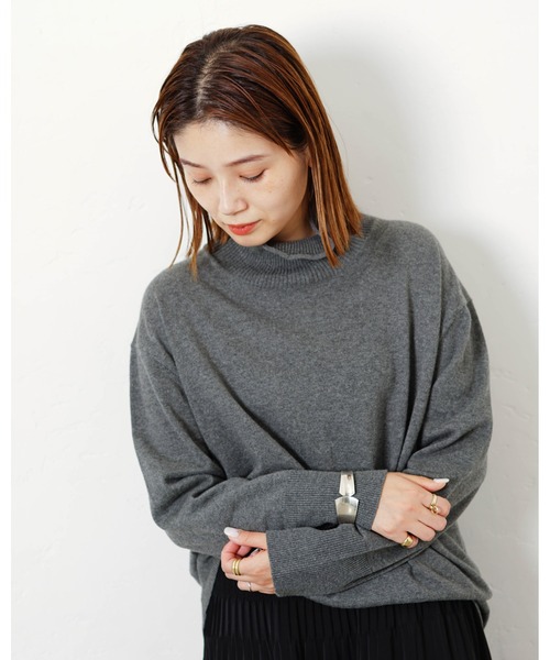 JOURNAL STANDARD(ジャーナルスタンダード)の「コットンカシミヤロングプルオーバー◆(ニット/セーター・レディース・ブラック/ベージュ/グレー・FREE)」の3枚目の写真