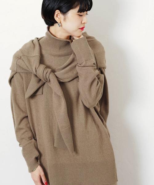 JOURNAL STANDARD(ジャーナルスタンダード)の「コットンカシミヤロングプルオーバー◆(ニット/セーター・レディース・ブラック/ベージュ/グレー・FREE)」の7枚目の写真