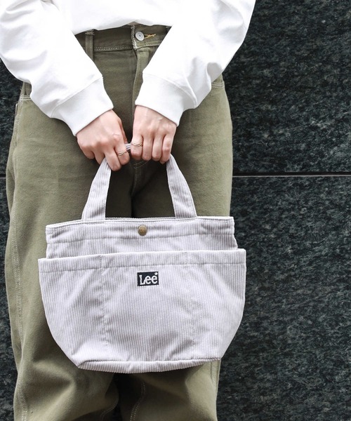 Lee（リー）の「【Lee】コーデュロイミニトート（トートバッグ・メンズ・グレー/カーキブラウン/ライトベージュ・ONE SIZE）」の2枚目の写真