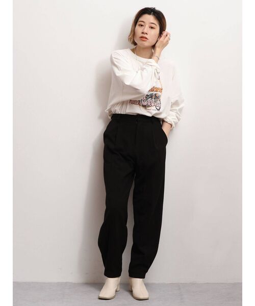 Ungrid(アングリッド)の「ウォッシュロゴプリントロングスリーブTee(Tシャツ/カットソー・レディース・チャコールグレー/オフホワイト・FREE)」の10枚目の写真