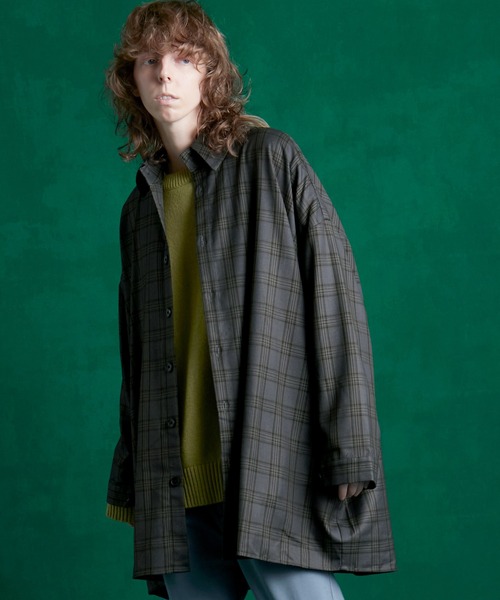 ENDER PRODUCTS（エンダープロダクツ）の「ビッグシルエット マルチパターン レギュラーカラーL/Sシャツ【ENDER PRODUCTS/エンダープロダクツ】（シャツ/ブラウス・メンズ・グレー系その他/ベージュ系その他/グレー系その他3/ブルー系その他2/レッド系その他2・FREE）」の2枚目の写真