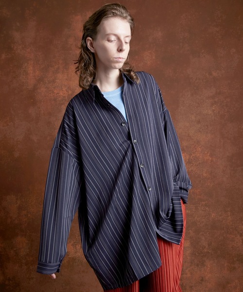 ENDER PRODUCTS（エンダープロダクツ）の「ビッグシルエット マルチパターン レギュラーカラーL/Sシャツ【ENDER PRODUCTS/エンダープロダクツ】（シャツ/ブラウス・メンズ・グレー系その他/ベージュ系その他/グレー系その他3/ブルー系その他2/レッド系その他2・FREE）」の4枚目の写真