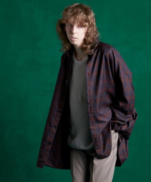 ENDER PRODUCTS（エンダープロダクツ）の「ビッグシルエット マルチパターン レギュラーカラーL/Sシャツ【ENDER PRODUCTS/エンダープロダクツ】（シャツ/ブラウス・メンズ・グレー系その他/ベージュ系その他/グレー系その他3/ブルー系その他2/レッド系その他2・FREE）」の5枚目の写真