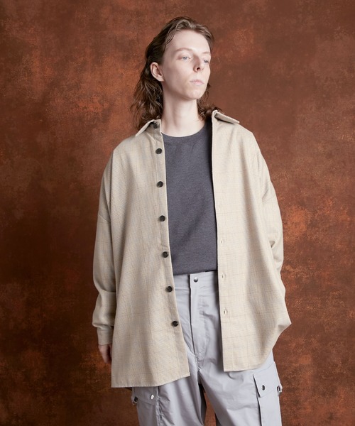 ENDER PRODUCTS（エンダープロダクツ）の「ビッグシルエット マルチパターン レギュラーカラーL/Sシャツ【ENDER PRODUCTS/エンダープロダクツ】（シャツ/ブラウス・メンズ・グレー系その他/ベージュ系その他/グレー系その他3/ブルー系その他2/レッド系その他2・FREE）」の16枚目の写真