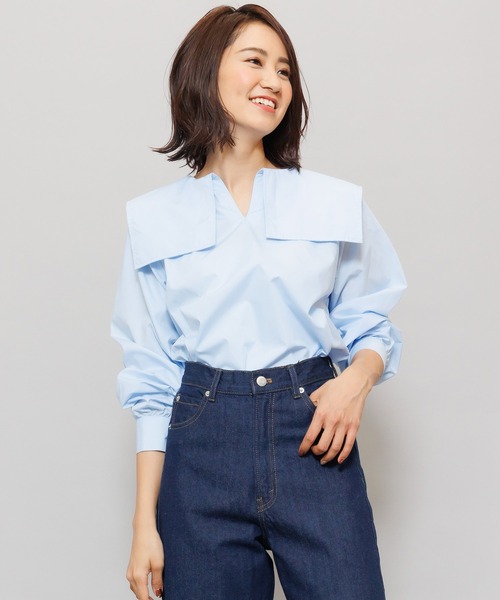 mili an deni（ミリアンデニ）の「セーラーカラーブラウス（シャツ/ブラウス・レディース・ブラック/オフホワイト/ブルー・L/M）」の3枚目の写真