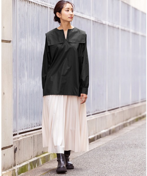 mili an deni（ミリアンデニ）の「セーラーカラーブラウス（シャツ/ブラウス・レディース・ブラック/オフホワイト/ブルー・L/M）」の20枚目の写真