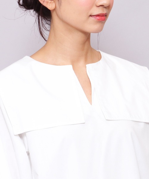 mili an deni（ミリアンデニ）の「セーラーカラーブラウス（シャツ/ブラウス・レディース・ブラック/オフホワイト/ブルー・L/M）」の15枚目の写真