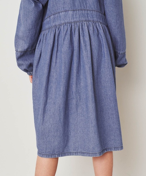 ＆yam（アンドヤム）の「袖ボリュームデニムワンピース（ワンピース・キッズ・ブルー・110-120cm/100-110cm/130-140cm）」の9枚目の写真