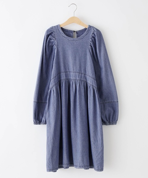 ＆yam（アンドヤム）の「袖ボリュームデニムワンピース（ワンピース・キッズ・ブルー・110-120cm/100-110cm/130-140cm）」の12枚目の写真