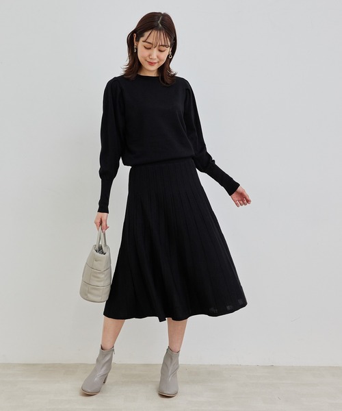 ROPE' PICNIC(ロペピクニック)の「袖ボリュームプリーツニットワンピース(ワンピース・レディース・ブラック/ブラウン系その他2/パープル系その他・38/40)」の13枚目の写真