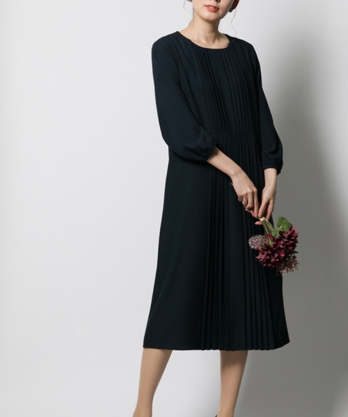 セール Interplanet インタープラネット のワンピース バックサテンジョーゼットタックワンピース をセール価格で購入できます Interplanet Actuel Interplanet インタープラネット のファッション ワンピース ドレス ワンピース バックサテン