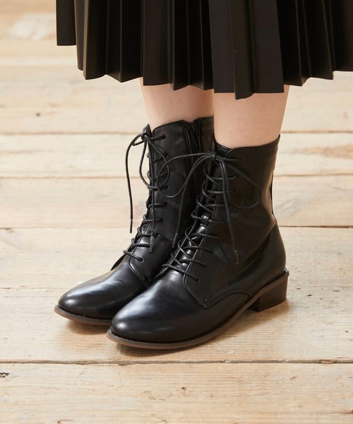 menue（メヌエ）の「晴雨兼用 レースアップ ミドルブーツ（ブーツ・レディース・ブラック/アイボリー/ダークブラウン/グレイッシュベージュ/ベージュ系その他・LL/M/XS/3L/L/S）」の15枚目の写真