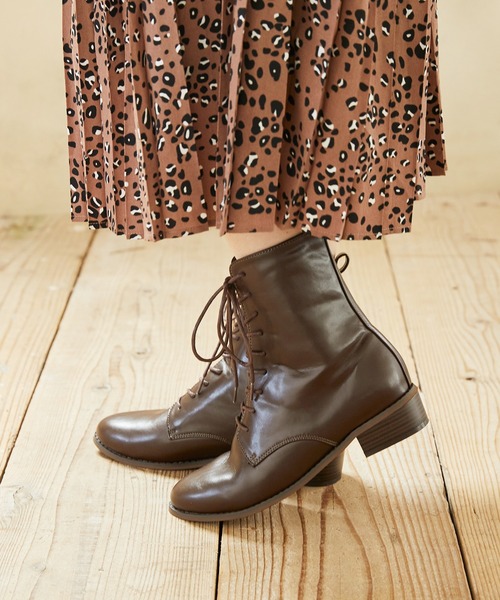 menue（メヌエ）の「晴雨兼用 レースアップ ミドルブーツ（ブーツ・レディース・ブラック/アイボリー/ダークブラウン/グレイッシュベージュ/ベージュ系その他・LL/M/XS/3L/L/S）」の9枚目の写真