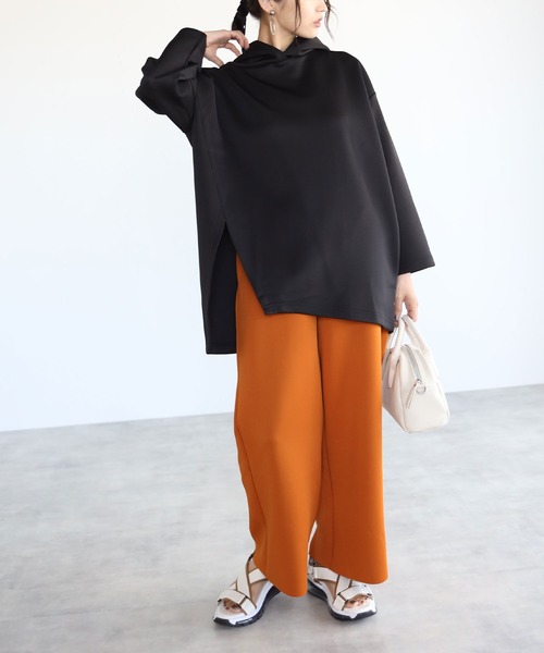 each(イーチ)の「ダンボールニットウエストダーツパンツ(その他パンツ・レディース・ブラック/グリーン/オレンジ・FREE)」の20枚目の写真