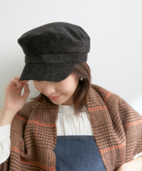 VIS（ビス）の「素材いろいろ、アソートテキスタイルキャスケット（キャスケット・レディース・ブラック/ブラック系その他/ベージュ・FREE）」の20枚目の写真