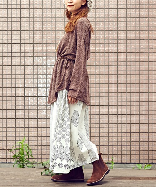 チャイハネ（チャイハネ）の「【チャイハネ】yul ジオメトリック柄トップス（Tシャツ/カットソー・レディース・ホワイト/パープル/ブラウン/カーキ・FREE）」の19枚目の写真