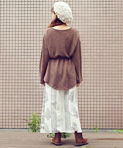 チャイハネ（チャイハネ）の「【チャイハネ】yul ジオメトリック柄トップス（Tシャツ/カットソー・レディース・ホワイト/パープル/ブラウン/カーキ・FREE）」の20枚目の写真