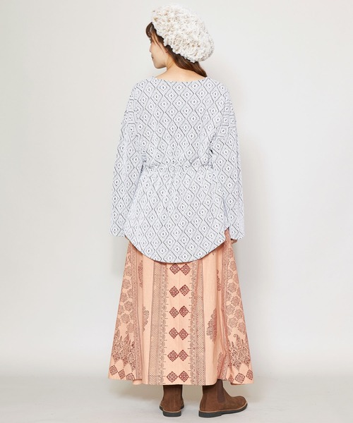 チャイハネ（チャイハネ）の「【チャイハネ】yul ジオメトリック柄トップス（Tシャツ/カットソー・レディース・ホワイト/パープル/ブラウン/カーキ・FREE）」の16枚目の写真