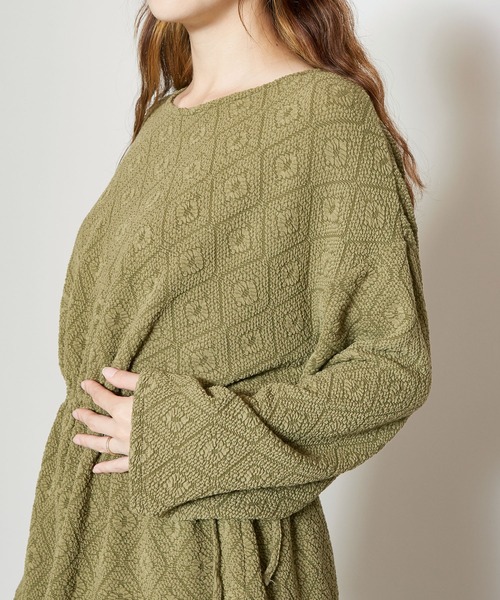 チャイハネ（チャイハネ）の「【チャイハネ】yul ジオメトリック柄トップス（Tシャツ/カットソー・レディース・ホワイト/パープル/ブラウン/カーキ・FREE）」の22枚目の写真