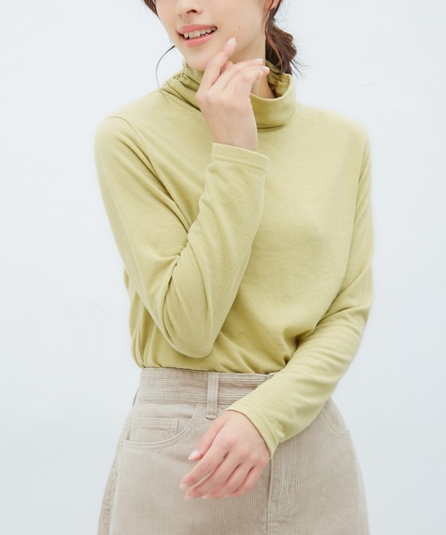 Honeys(ハニーズ)の「くしゅくしゅタートル(Tシャツ/カットソー・レディース・ブラック/アイボリー/ミント/モカ/杢グレー/ブルー系その他/ピンク系その他/ラベンダー/イエロー系その他・LL/M/L)」の8枚目の写真