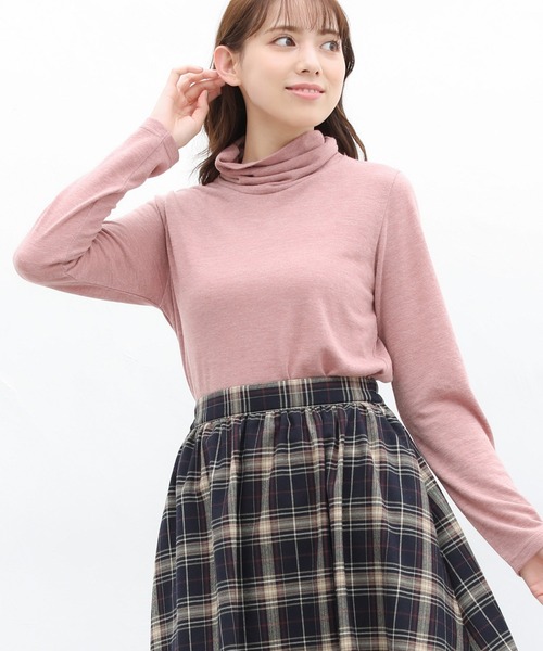 Honeys(ハニーズ)の「くしゅくしゅタートル(Tシャツ/カットソー・レディース・ブラック/アイボリー/ミント/モカ/杢グレー/ブルー系その他/ピンク系その他/ラベンダー/イエロー系その他・LL/M/L)」の9枚目の写真