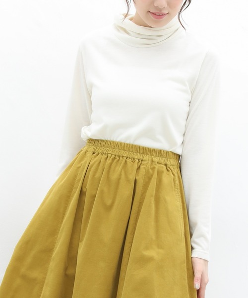 Honeys(ハニーズ)の「くしゅくしゅタートル(Tシャツ/カットソー・レディース・ブラック/アイボリー/ミント/モカ/杢グレー/ブルー系その他/ピンク系その他/ラベンダー/イエロー系その他・LL/M/L)」の2枚目の写真