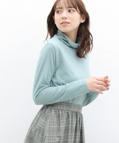 Honeys(ハニーズ)の「くしゅくしゅタートル(Tシャツ/カットソー・レディース・ブラック/アイボリー/ミント/モカ/杢グレー/ブルー系その他/ピンク系その他/ラベンダー/イエロー系その他・LL/M/L)」の6枚目の写真