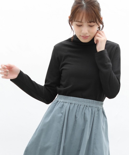 Honeys(ハニーズ)の「くしゅくしゅタートル(Tシャツ/カットソー・レディース・ブラック/アイボリー/ミント/モカ/杢グレー/ブルー系その他/ピンク系その他/ラベンダー/イエロー系その他・LL/M/L)」の3枚目の写真