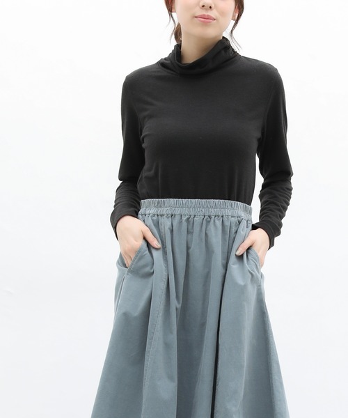 Honeys(ハニーズ)の「くしゅくしゅタートル(Tシャツ/カットソー・レディース・ブラック/アイボリー/ミント/モカ/杢グレー/ブルー系その他/ピンク系その他/ラベンダー/イエロー系その他・LL/M/L)」の20枚目の写真