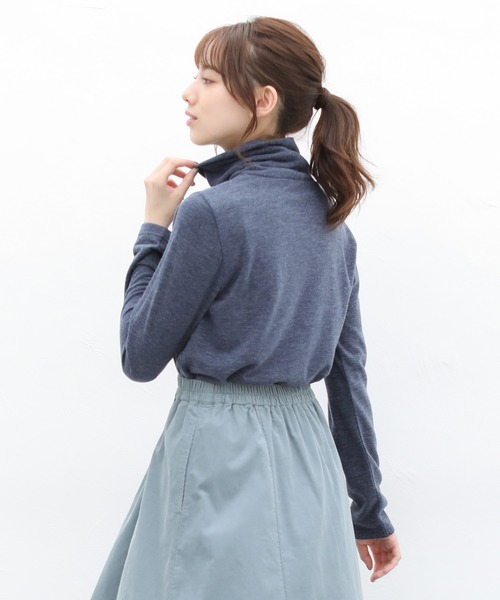 Honeys(ハニーズ)の「くしゅくしゅタートル(Tシャツ/カットソー・レディース・ブラック/アイボリー/ミント/モカ/杢グレー/ブルー系その他/ピンク系その他/ラベンダー/イエロー系その他・LL/M/L)」の11枚目の写真