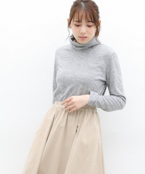 Honeys(ハニーズ)の「くしゅくしゅタートル(Tシャツ/カットソー・レディース・ブラック/アイボリー/ミント/モカ/杢グレー/ブルー系その他/ピンク系その他/ラベンダー/イエロー系その他・LL/M/L)」の17枚目の写真