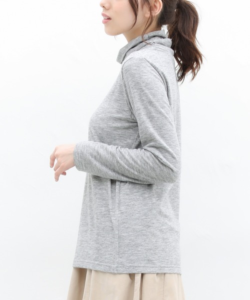 Honeys(ハニーズ)の「くしゅくしゅタートル(Tシャツ/カットソー・レディース・ブラック/アイボリー/ミント/モカ/杢グレー/ブルー系その他/ピンク系その他/ラベンダー/イエロー系その他・LL/M/L)」の13枚目の写真