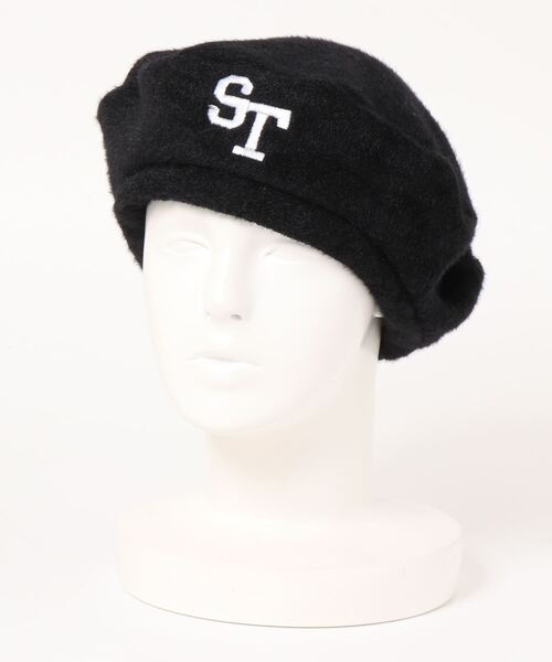 SUPERTHANKS（スーパーサンクス）の「【Ja】【SUPERTHANKS】COLLEGE LOGO BOA BELET（ハンチング/ベレー帽・レディース・ブラック/グレー/モカ・FREE）」の2枚目の写真