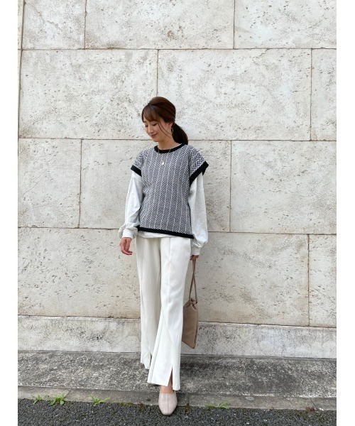 DAIS-Y（デイジー）の「Original起毛スリットフレアパンツ（その他パンツ・レディース・ブラック/ピンク/アイボリー・S/M）」の5枚目の写真