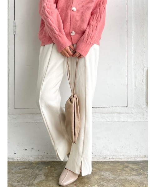 DAIS-Y（デイジー）の「Original起毛スリットフレアパンツ（その他パンツ・レディース・ブラック/ピンク/アイボリー・S/M）」の6枚目の写真