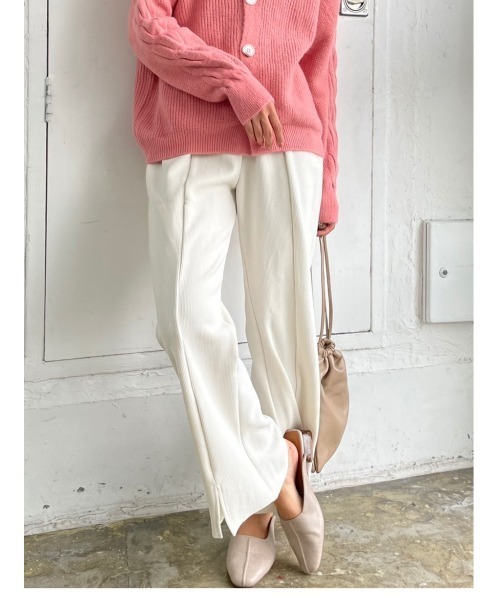 DAIS-Y（デイジー）の「Original起毛スリットフレアパンツ（その他パンツ・レディース・ブラック/ピンク/アイボリー・S/M）」の7枚目の写真