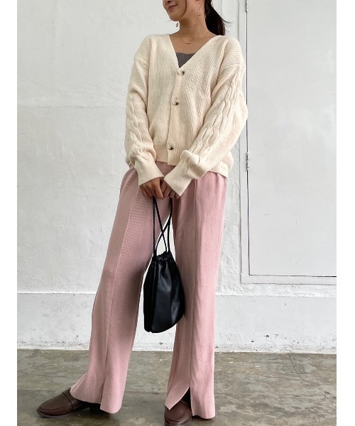 DAIS-Y（デイジー）の「Original起毛スリットフレアパンツ（その他パンツ・レディース・ブラック/ピンク/アイボリー・S/M）」の10枚目の写真