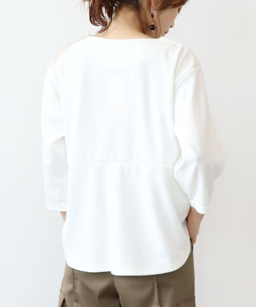 Three Four Time(スリーフォータイム)の「異素材切替プルオーバー(その他トップス・レディース・ブラック/アイボリー・FREE)」の6枚目の写真